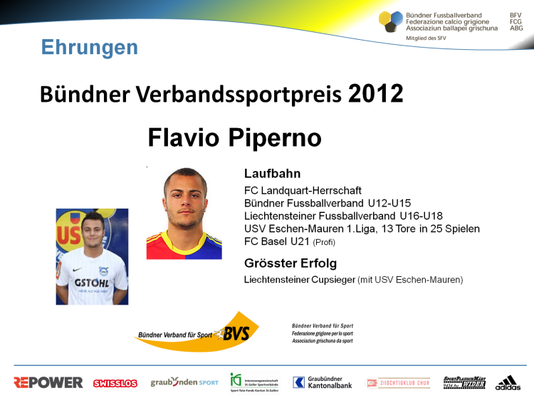 Bündner Verbandssportpreis an Flavio Piperno